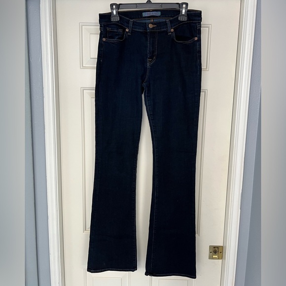 J. Brand Janey Dark Wash Flare Leg Blue Jeans in Metropol - Picture 2 of 8